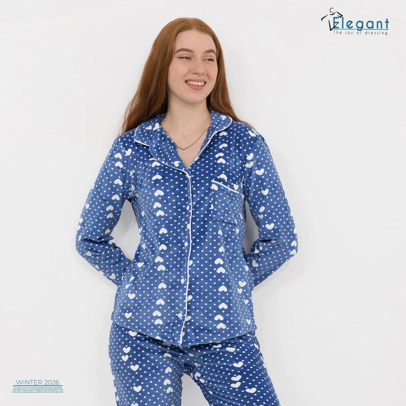 Elegant Velvet Classic - Dotty Hearts Blue - Image 1